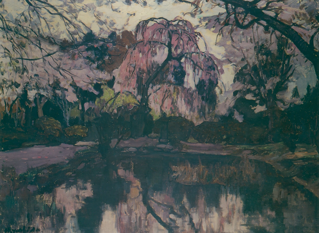 Cherry Blossoms by the Pond