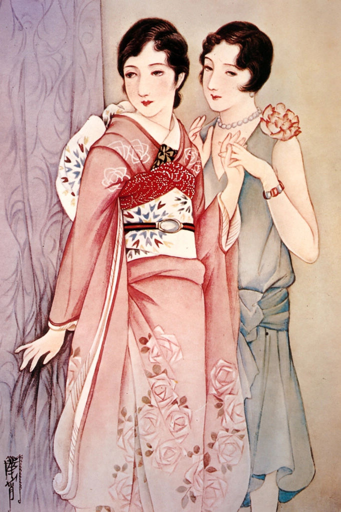 Untitled (Woman in Kimono and Woman in Western Clothes)