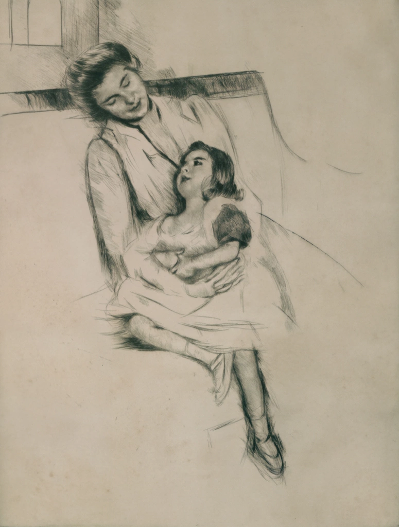 Reine and Margot Seated on a Sofa (No.2)