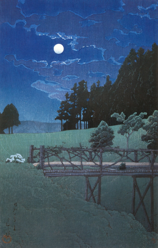 Scenes of the Minami Mountain Villa at Moto-Hakone : Moon over the Akebi Bridge