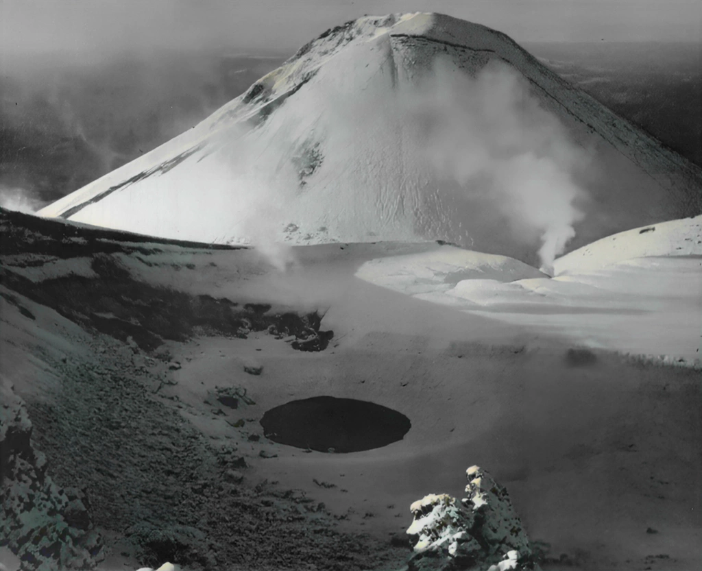 Mt. Akan Fuji in the Morning Sun (AI Colorized)