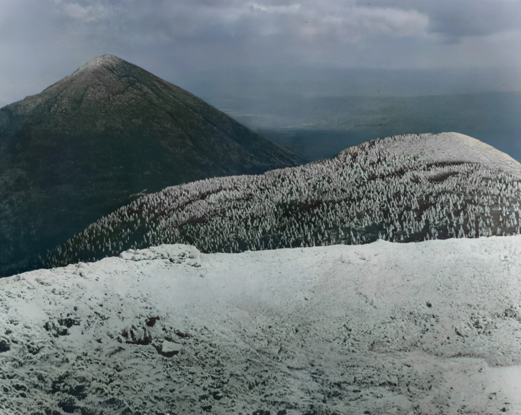 Hakkouda Mountain Range in Fresh Snow (AI Colorized)