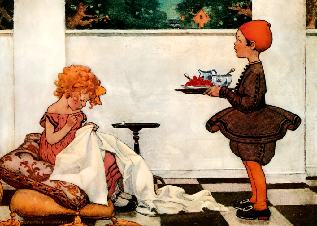 Curly locks! curly locks! wilt thou be mine (The Jessie Willcox Smith Mother Goose)