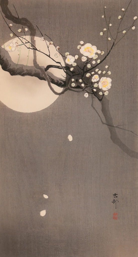 White Plum with Moon