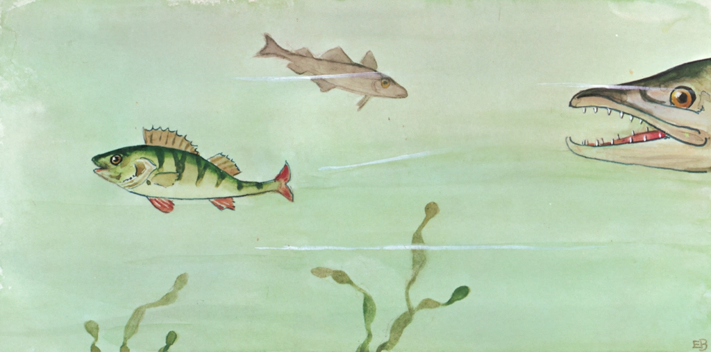 Plate 1 (Small Fish Running Away from Big Fish)