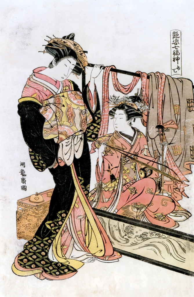 Benten (the Goddess of Fortune), from the Representation (mitate) of the Seven Gods of Fortune series