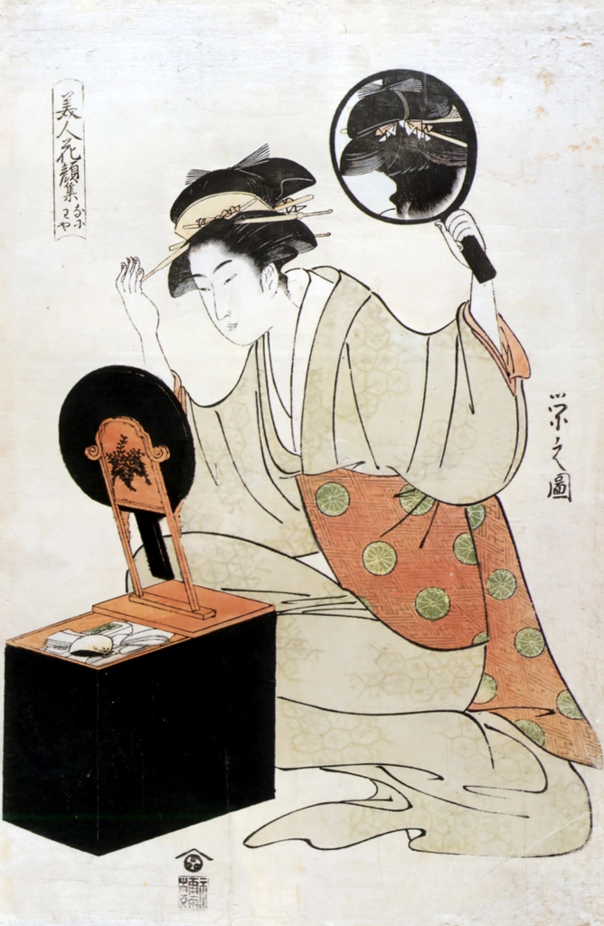 The Waitress Okita of Naniwa-ya, from the Collection of Beauties Faces series