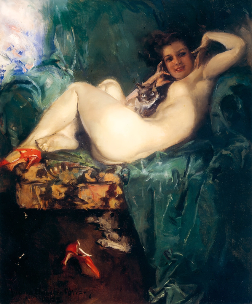 Nude with Cat