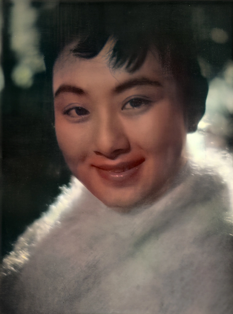 Woman in White Muff (AI Colorized)