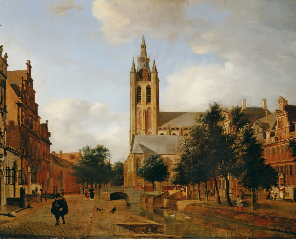 The Oude Delft Canal and the Oude Kerk, Delft