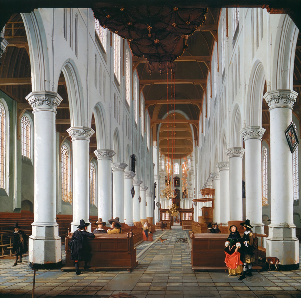 View of the Interior of the Nieuwe Kerk, Delft, from Beneath the Organ Loft