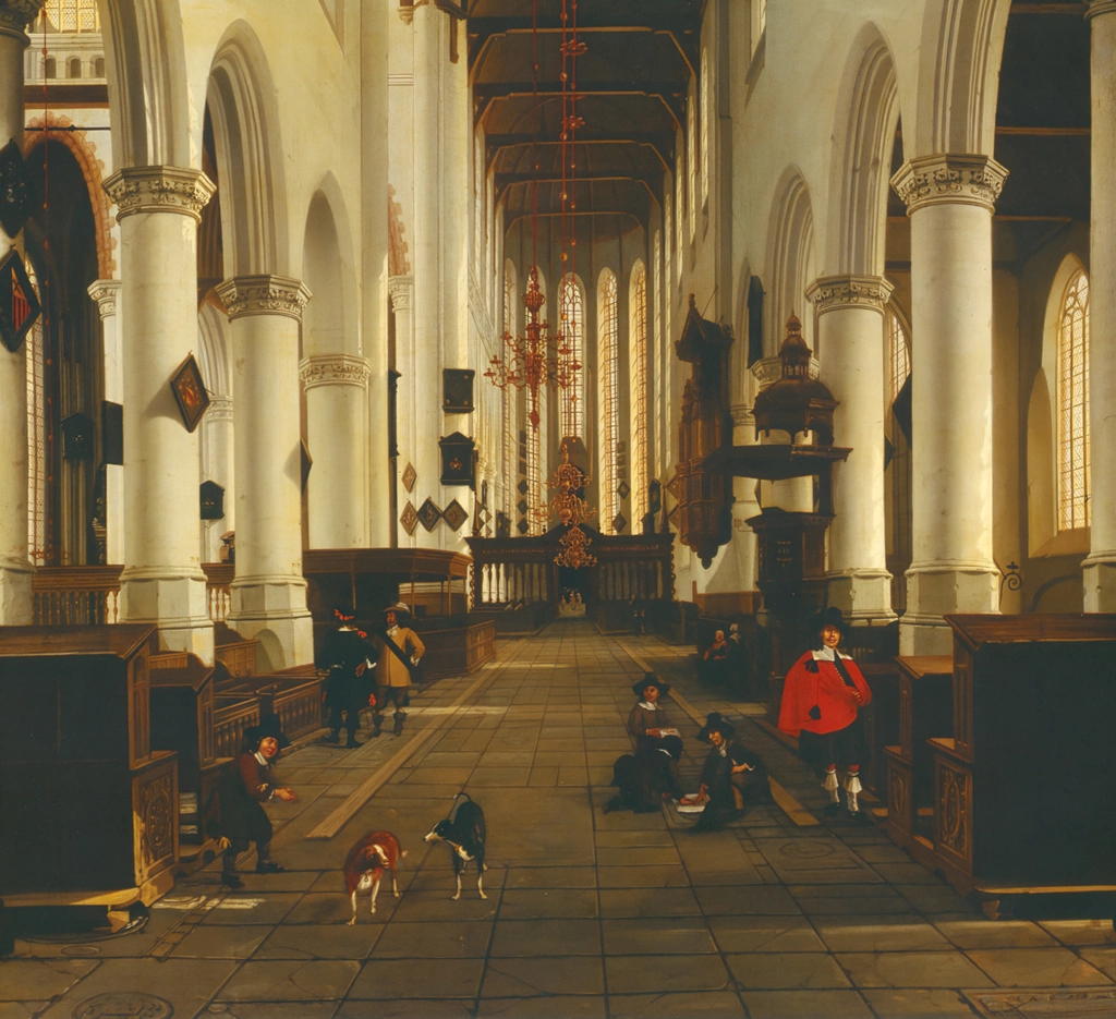 View of the Interior of the Oude Kerk, Delft, from Beneath the Organ Loft