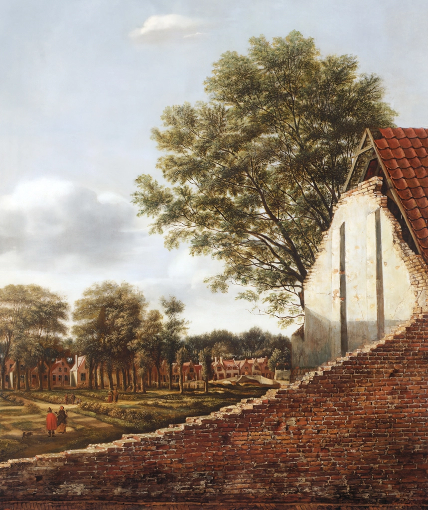 View of a Dutch Town, with a Ruined Wall