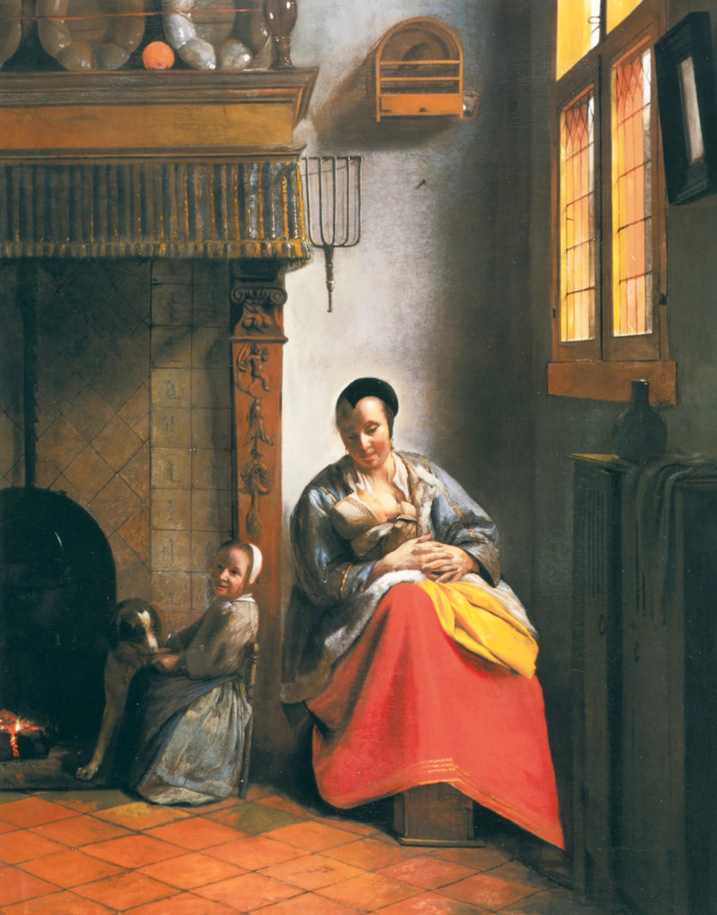 Woman with Children in an Interior