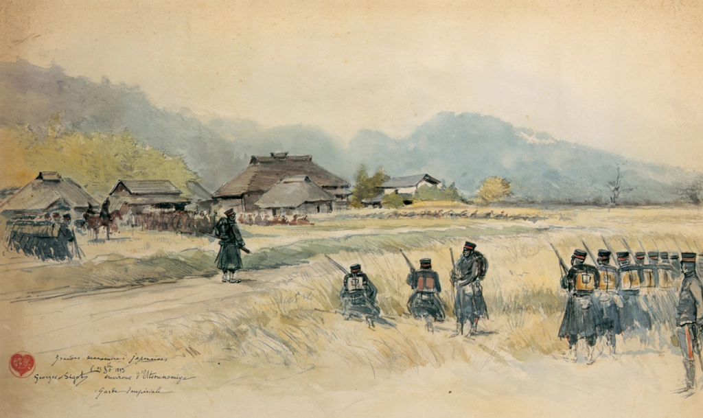 Major Japanese maneuvers around Utsunomiya. The Imperial Guard. October 23, 1893.