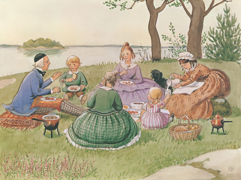 Plate 5 (Peter, Lotta, Uncle Blue and Three Aunts Having Lunch)