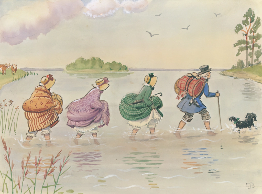 Plate 11 (Uncle Blue and Three Aunts Crossing the River)