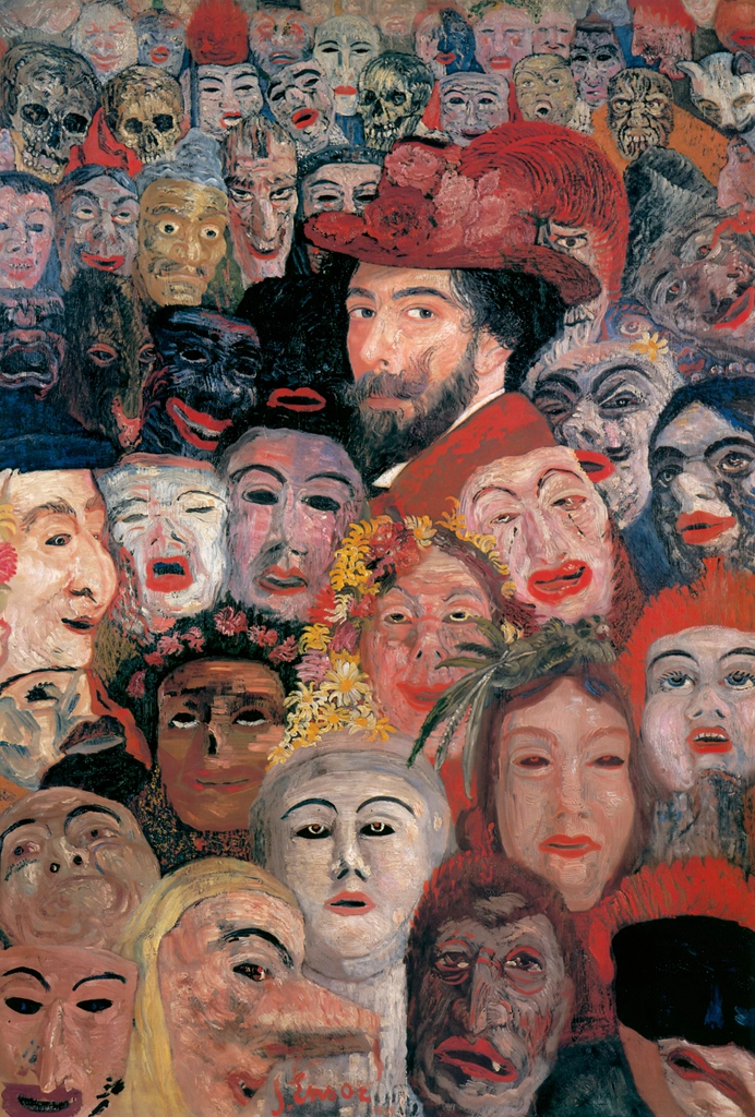 Self-portrait with masks