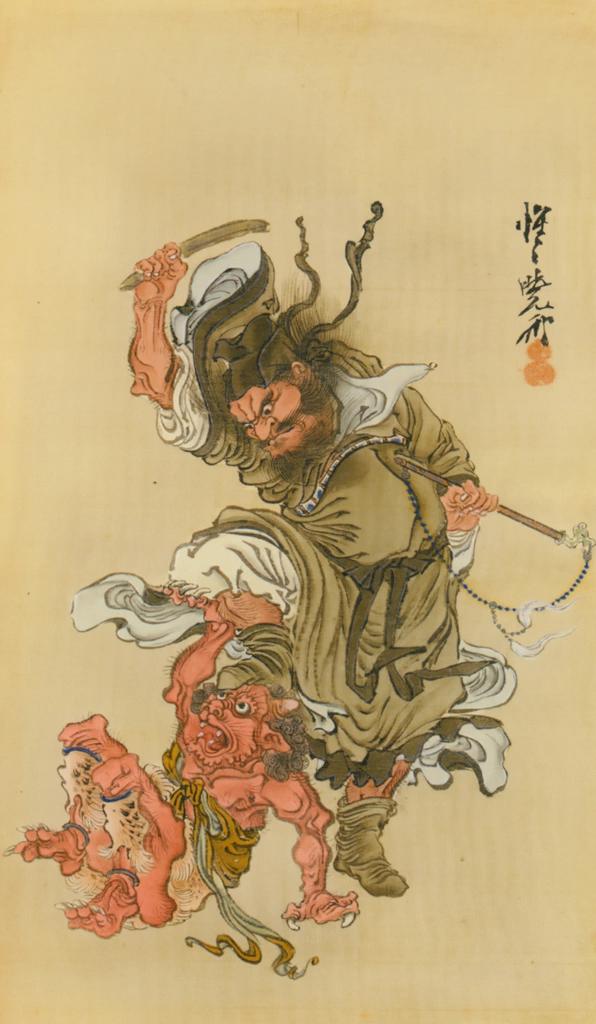 Shōki fighting a demon