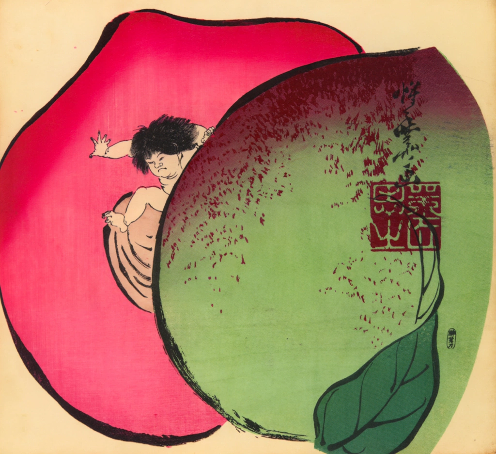 Momotarō Emerging From a Peach