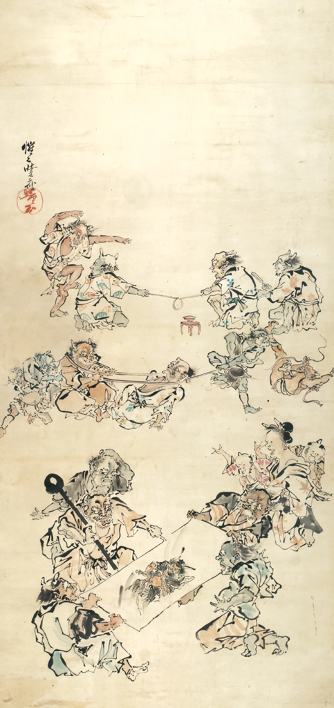 Demons Looking at a Painting of Shōki